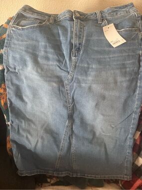 Sonoma Light Blue Denim Midi Skirt